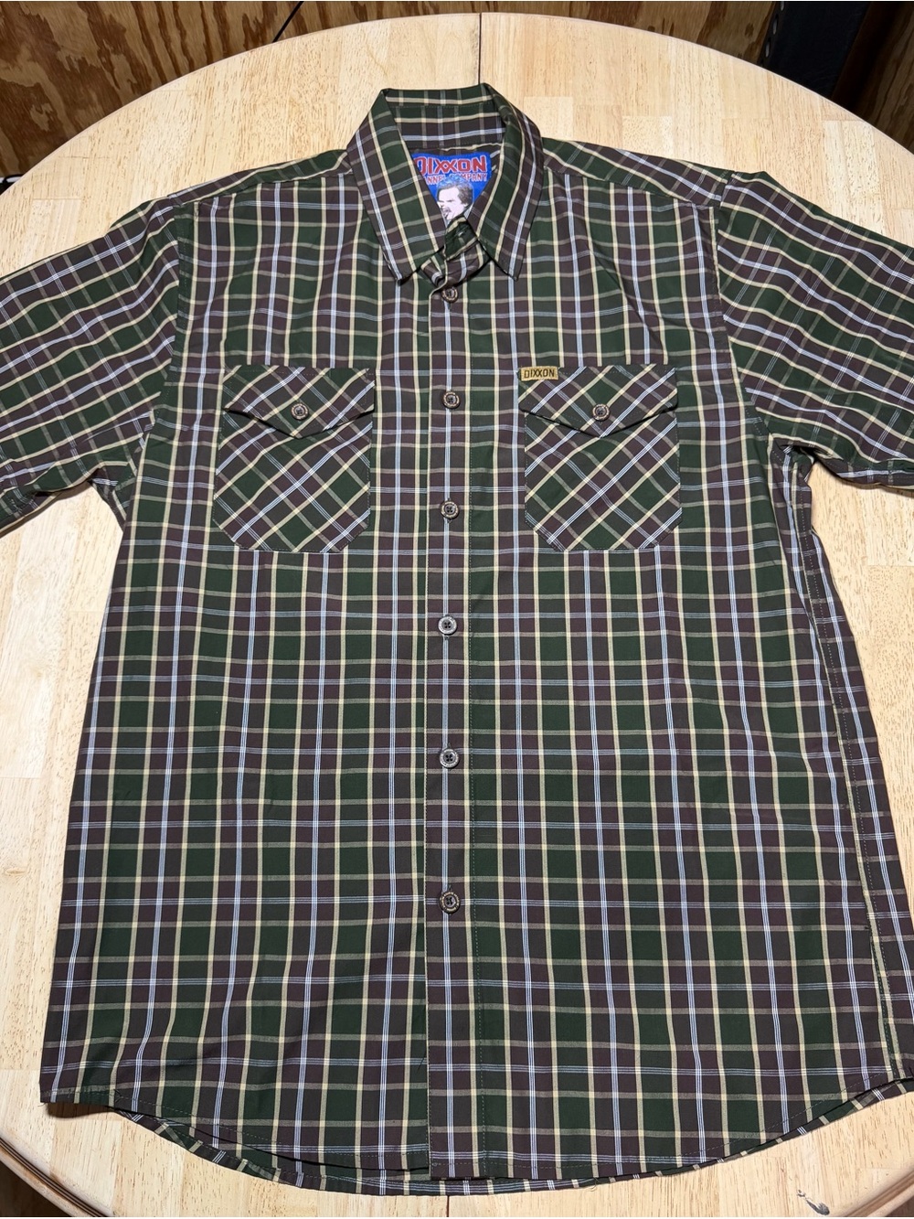 DIXXON Flannel Scotch Bamboo Blend Button Down Green Plaid Shirt Anchorman M - Picture 3 of 14